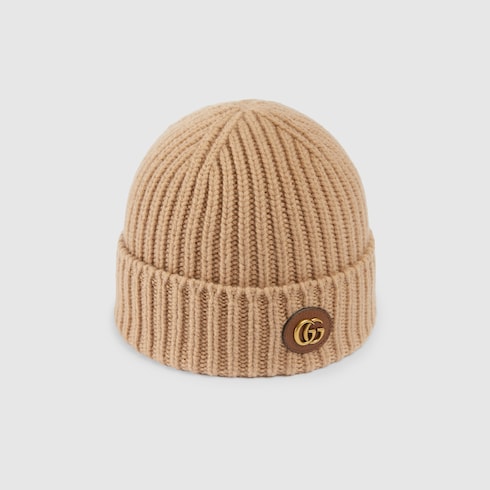 Wool cashmere hat with Double G