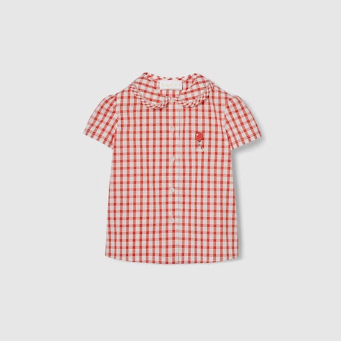 Baby gingham cotton shirt