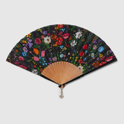 Large Flora print fan