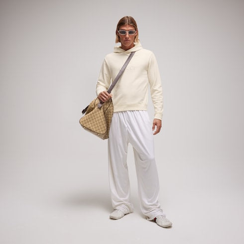 Cashmere jersey sweatshirt with embroidery