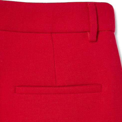 Crêpe wool pants with Double G button