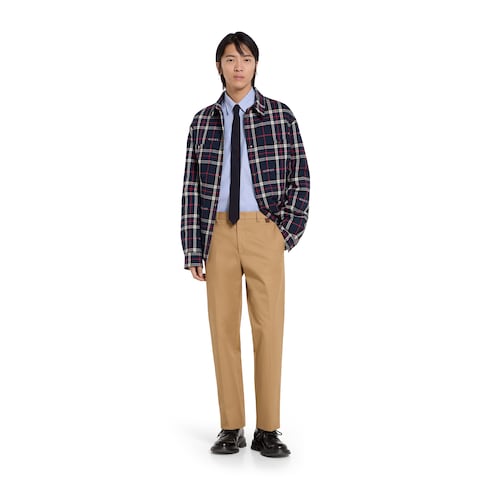 Cotton twill pants with Web detail