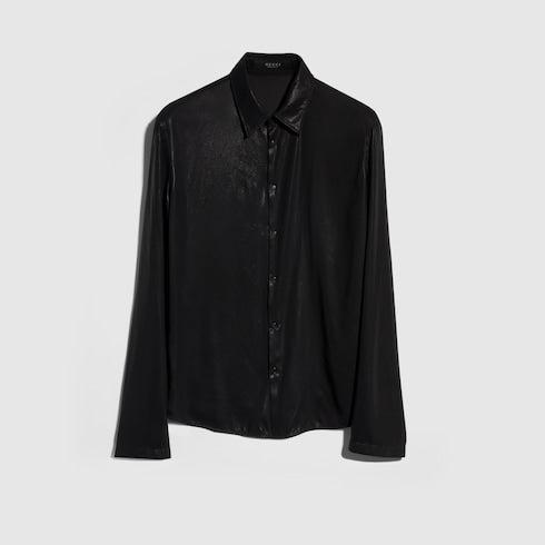 Shiny technical satin shirt
