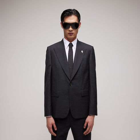 Wool single-breasted jacket