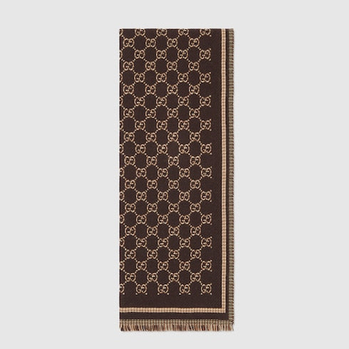 GG wool jacquard scarf