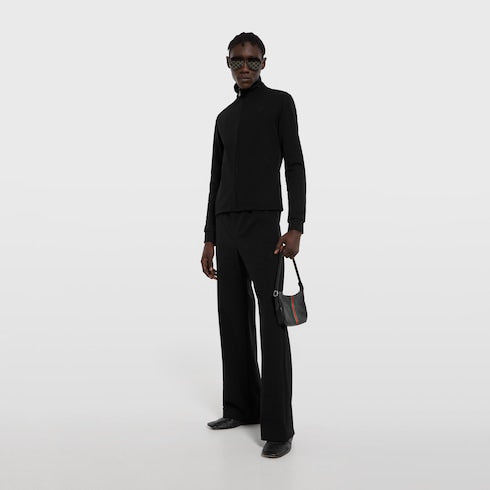 Stretch nylon gabardine zip jacket