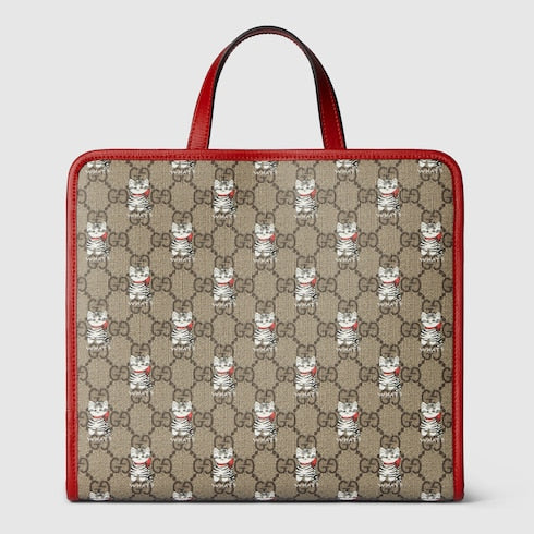 Children's printed GG tote bag