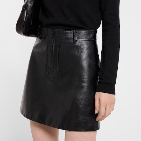 Leather mini skirt
