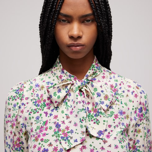Printed silk shirt