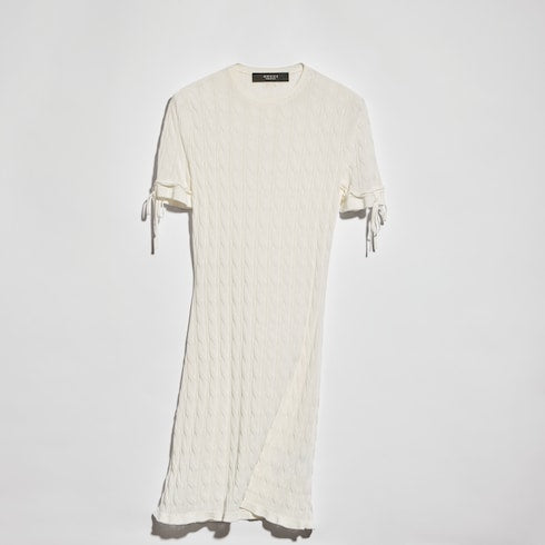 Braided cotton blend dress