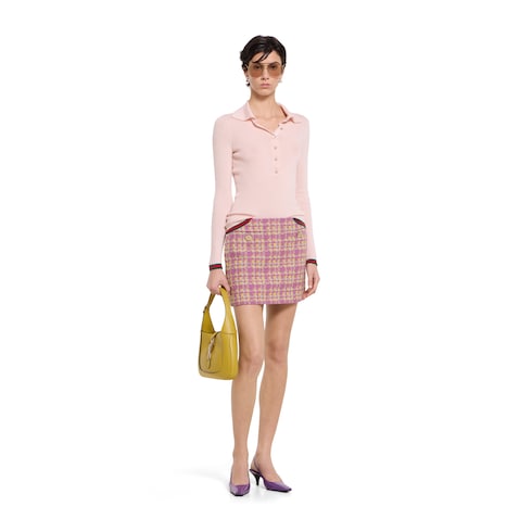 Wool bouclé skirt