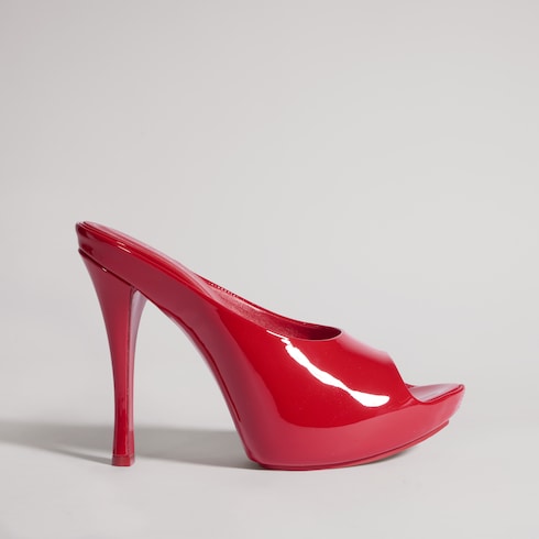 Women's stiletto platform slide