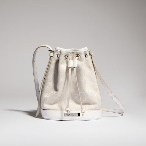 Mini bucket bag with Gucci plaque