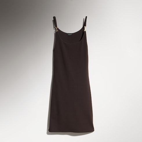 Viscose crêpe jersey dress with Horsebit