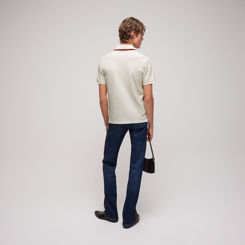 Cotton jersey piquet polo shirt