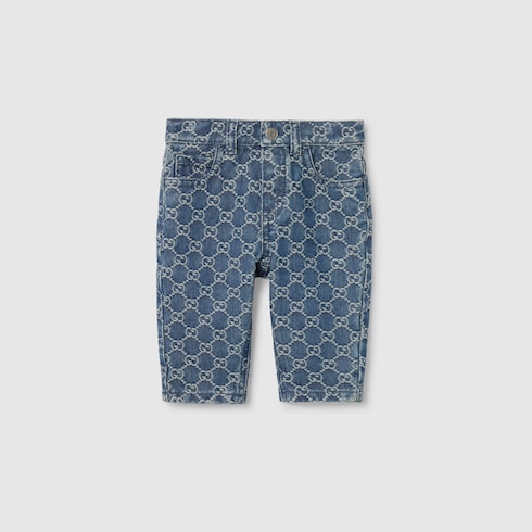 Baby GG denim jacquard pants