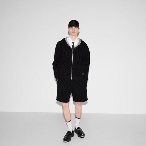 Printed jersey zip sweatshirt