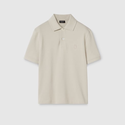 Cotton piquet polo shirt with embroidery
