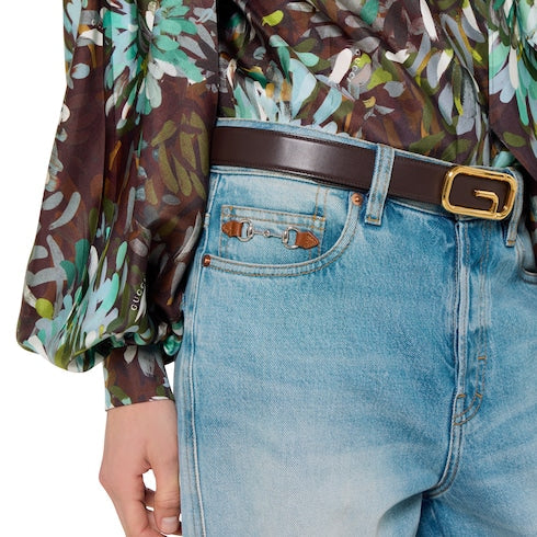 Flared bleached cotton denim pants