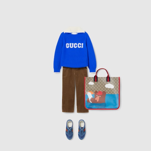 Children's wool polo sweater