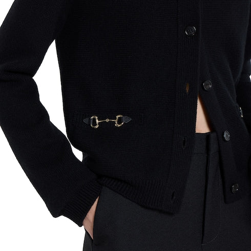 Wool cashmere cardigan with Horsebit