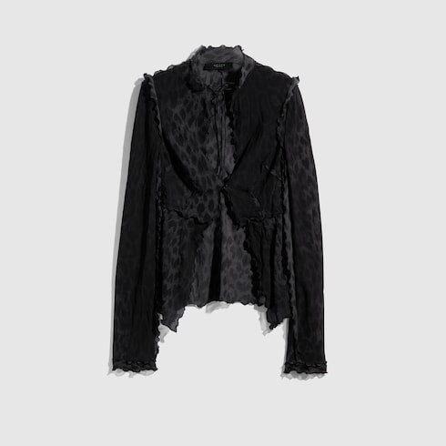 Printed silk blend shirt