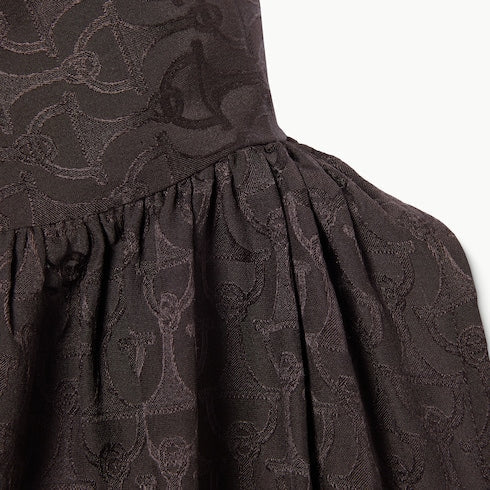 Horsebit silk jacquard dress