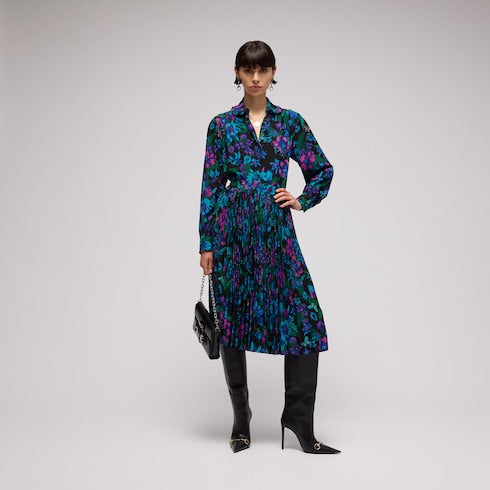 Printed silk crêpe de chine shirt