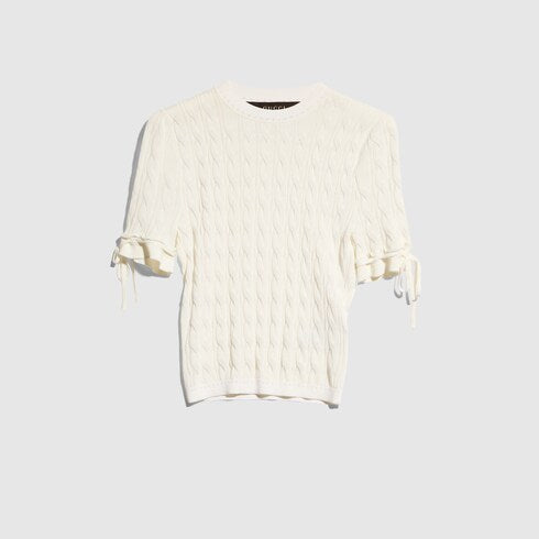 Braided cotton blend top