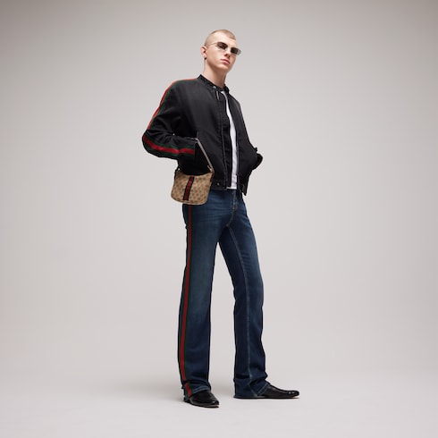 Cotton denim pants with Web