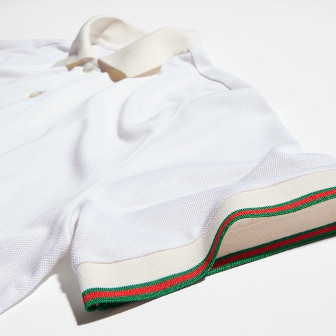 Silk jersey polo shirt with Web
