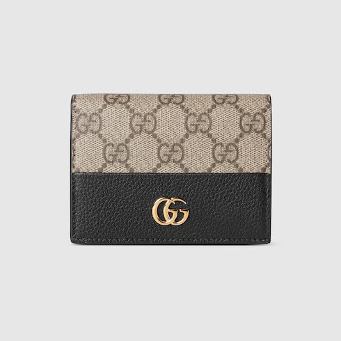 Bi-color GG Marmont card case wallet