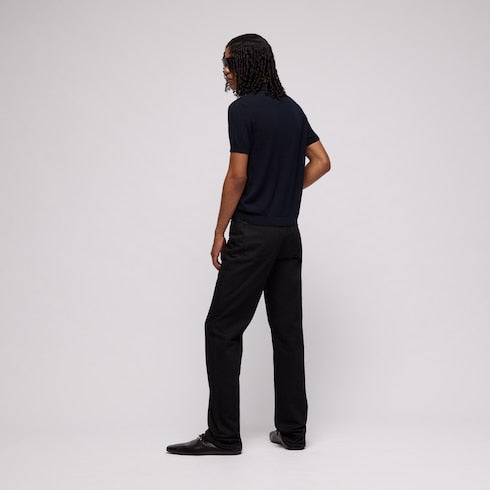 Knit cashmere polo shirt with embroidery