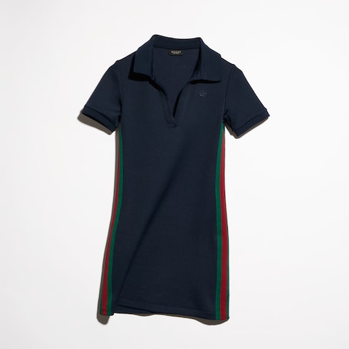 Rib cotton jersey dress with Web