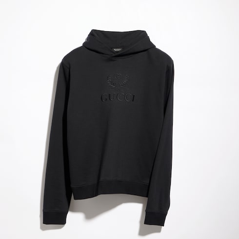 Cashmere jersey sweatshirt with embroidery