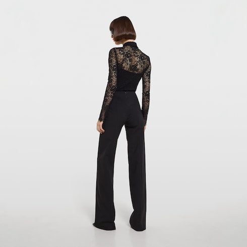 GG flower stretch lace shirt