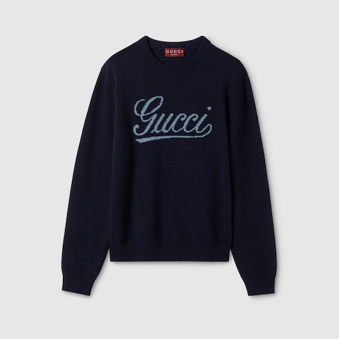 Wool sweater with Gucci intarsia
