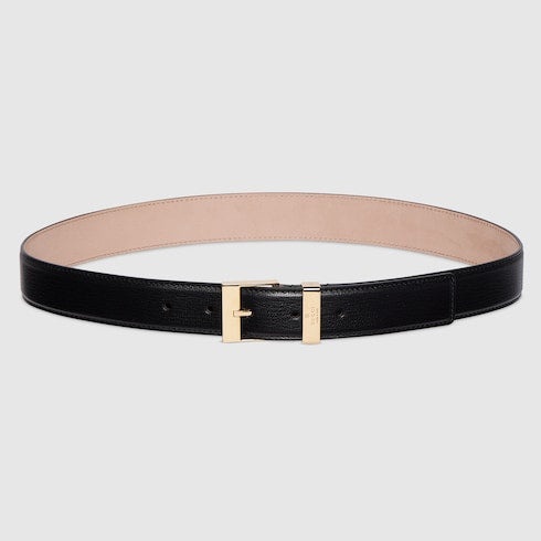 Belt with squared buckle