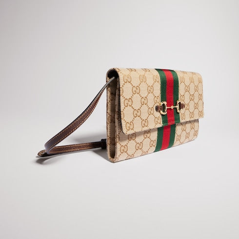 Gucci Horsebit Web wallet with strap