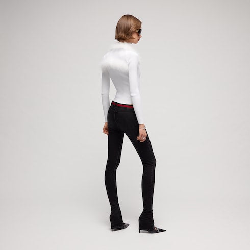 Rib viscose tank top with cardigan