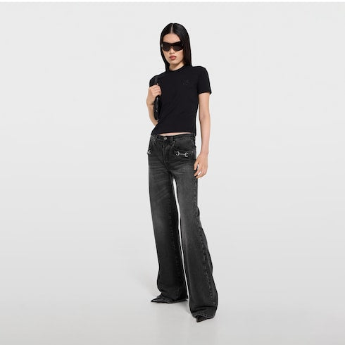 Rayon jersey T-shirt with embroidery