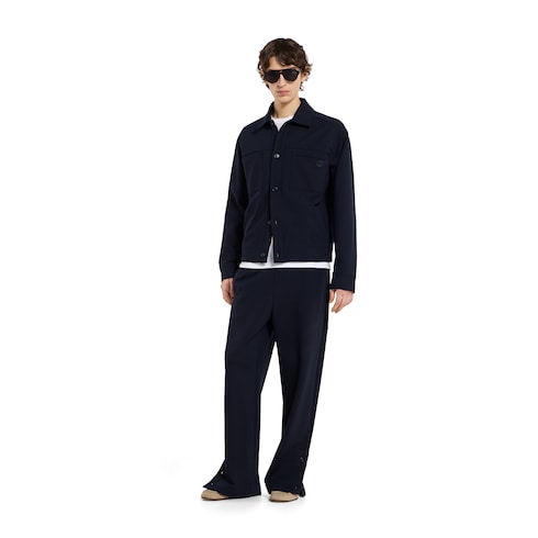 Cotton jersey jacket with embroidery