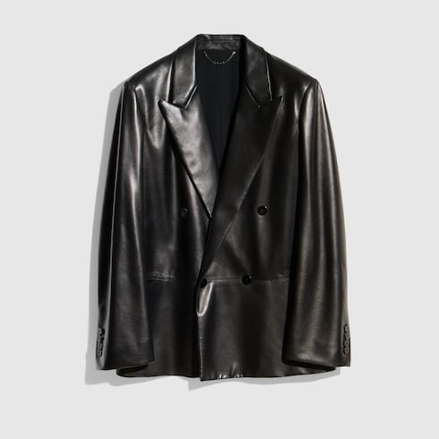 Soft nappa double-breasted jacket