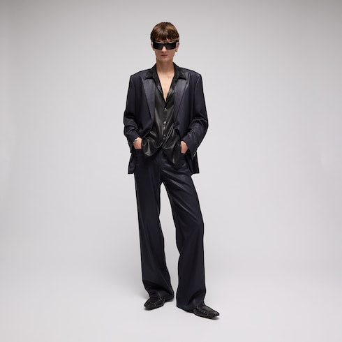 Shiny technical satin shirt