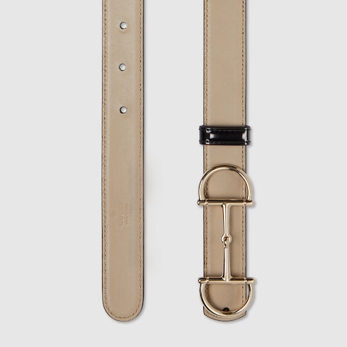 Reversible thin belt with Horsebit