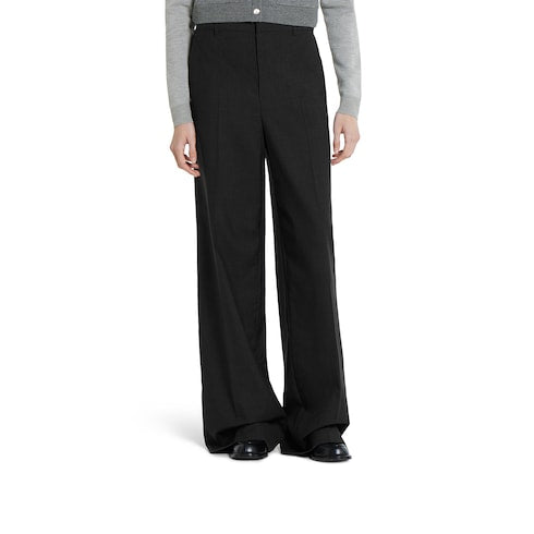 Wool pants with logo