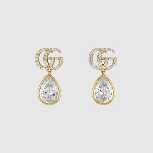 GG Marmont crystal drop earrings