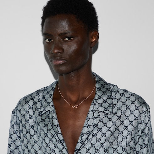 Gucci Horsebit diamond 18k chain necklace