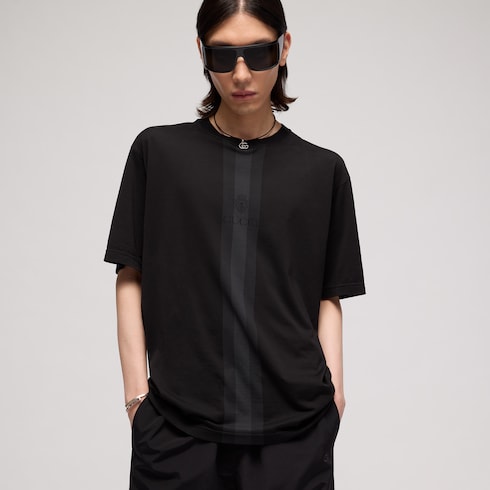 Cotton T-shirt with muted Web