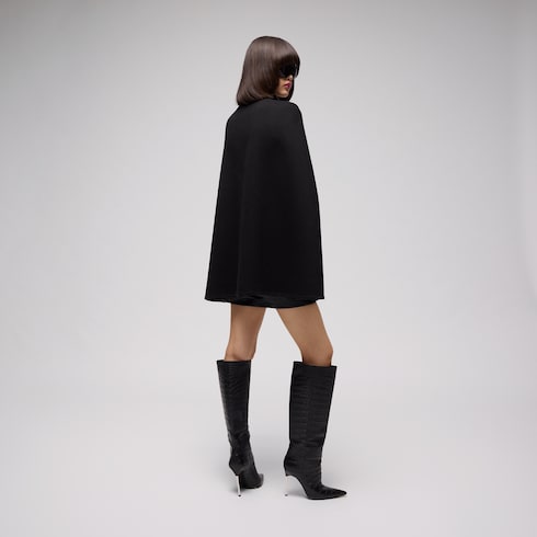 Wool and silk Horsebit cape